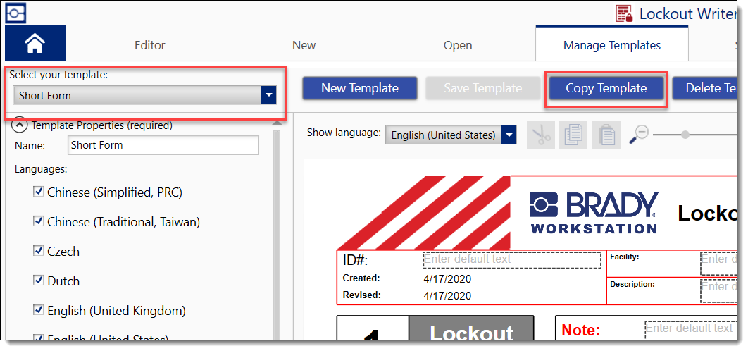 How to Create Combined Form Procedures in Lockout Writer | Brady Support