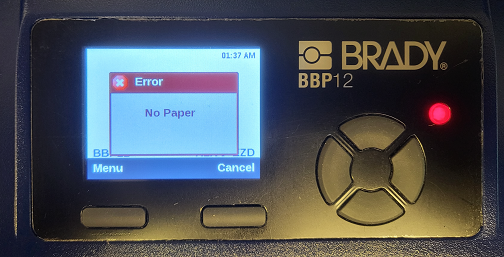 No Paper Error