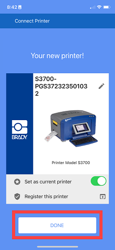 Printer is connected