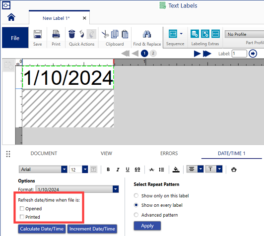 Refresh date and time