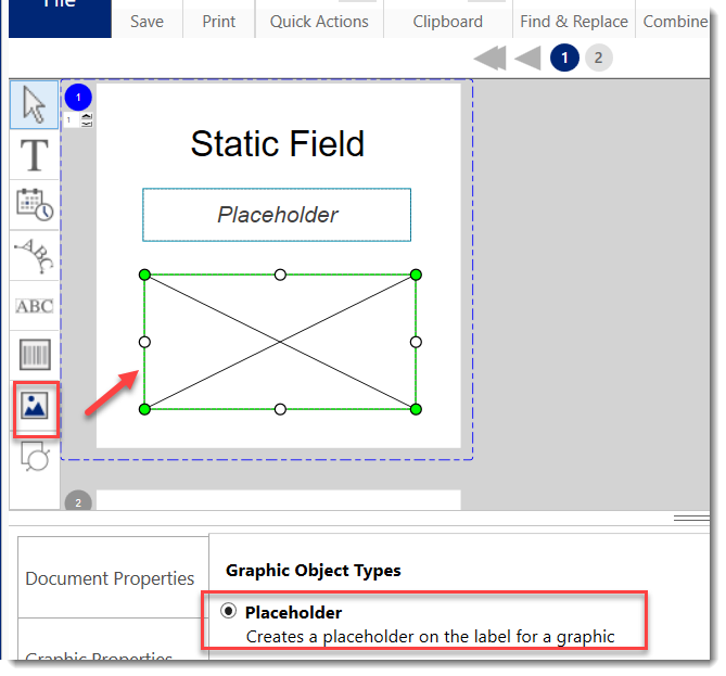 Create a variable graphic field on your template in Custom Designer