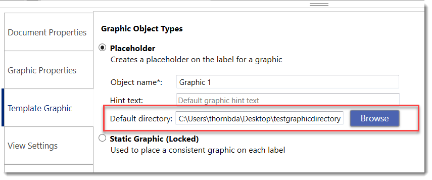 Choose default image directory of graphics