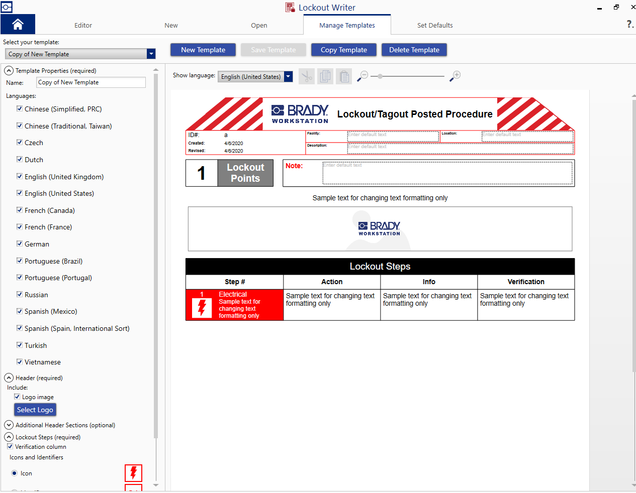 How to Add a Verification Energy Step in Lockout Writer Brady Support