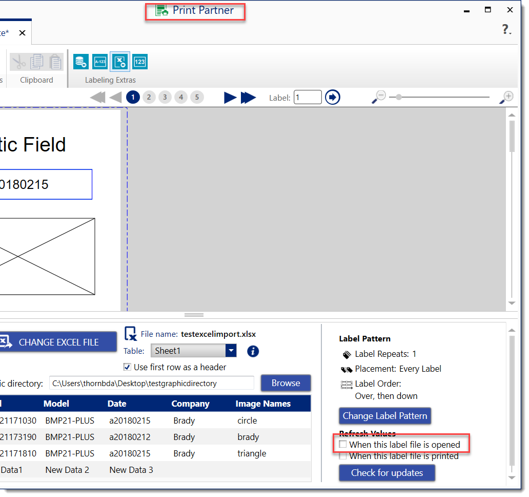 The "When this file is opened" option does not apply in Print Partner