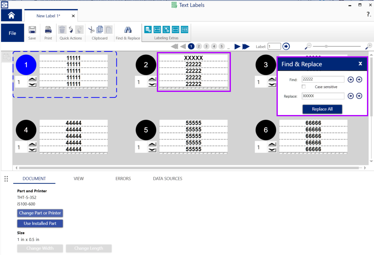 Text Labels app Find & Replace will only replace first line if text