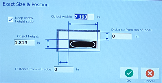 Exact Size and Position settings