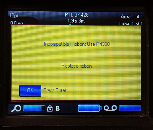 Incompatible Ribbon