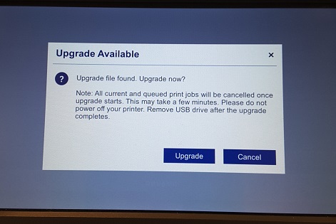 Upgrade file found. Upgrade now message
