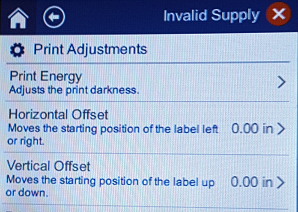 Print adjustments menu