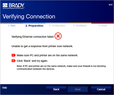 Verifying Connection_Failed