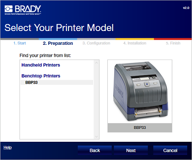 Select Printer Model