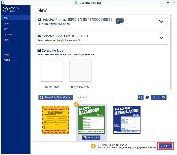 Create Hazardous Waste Layouts