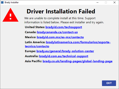 Driver Installation Fails