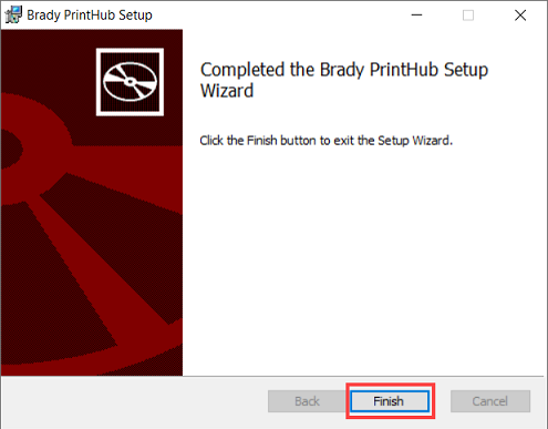 Finish Brady PrintHub Setup.png