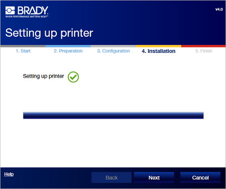 Setting up printer complete