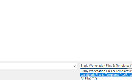 Change the file type to show files with LabelMark extensions