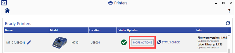 More Actions under Printer Updates