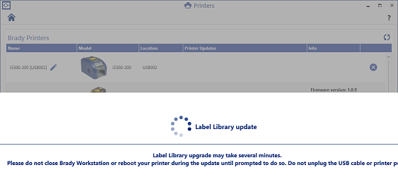 Label Library Update window 2