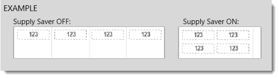 Supply saver label stacking example