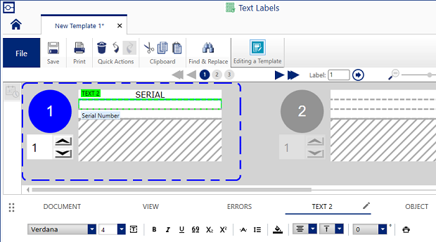 Text Properties for Template