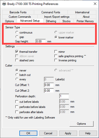 Printing Preferences