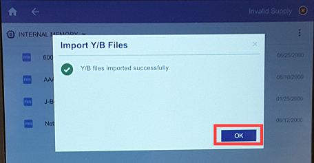 Import YB files successful