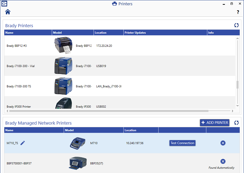 Brady Workstation Network a Printer in the Printers App Brady Support