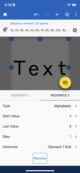 Sequence 2 with data