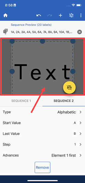 Add sequence to the label