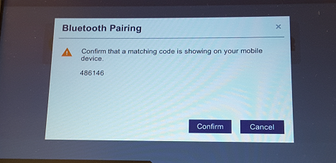 Confirm bluetooth pairing