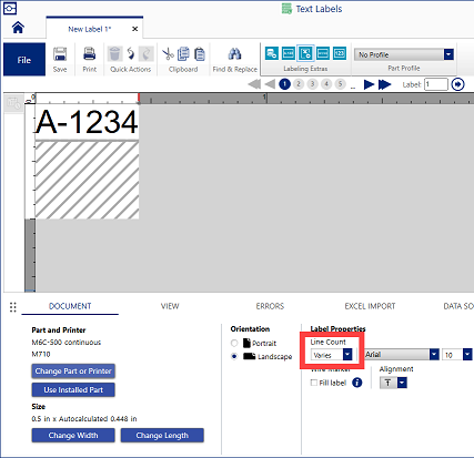 label properties_line count