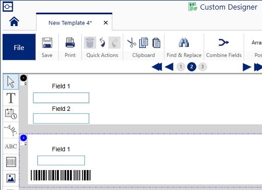Multiple label template