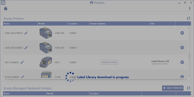 Label Library download in progress