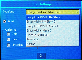 M610 Font Types