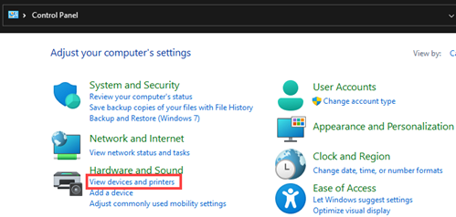 View devices and printers