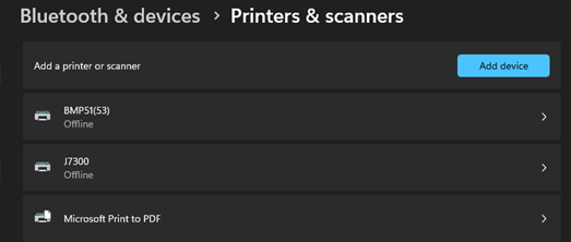 Printer and scanner list