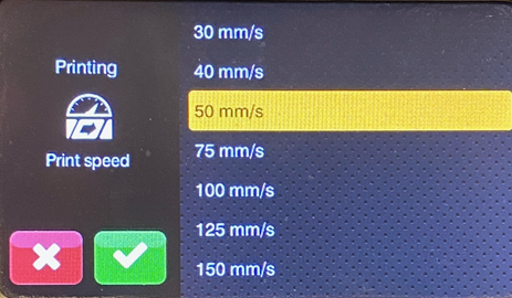 Print Speed setting