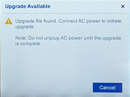 Upgrade available connect to AC