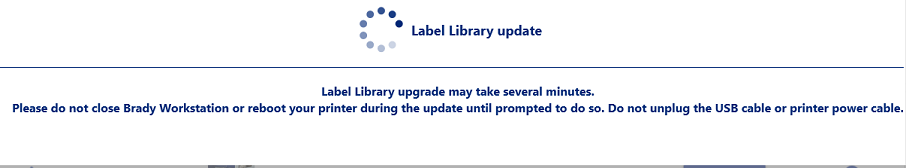 Label Library Update message