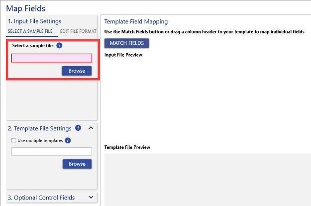 Map fields_sample file