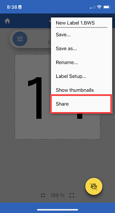 Share a label in editor